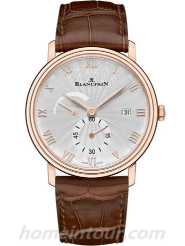 宝珀6606A-3642-55A请选择Villeret系列-棕色表带/表径40mm