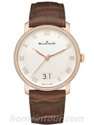 宝珀6669_3642_55B男表Villeret系列-棕色表带/表径40mm