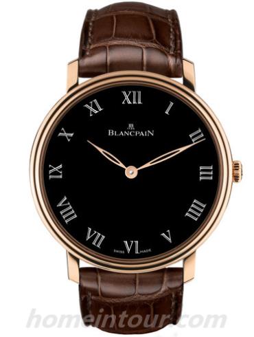 宝珀6615-3637-55B男表Villeret系列-棕色表带/表径45mm