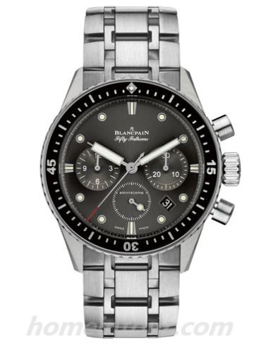 宝珀5200-1110-70B男表五十噚系列-银色表带/表径43mm