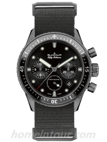 宝珀5200-0130-NABA男表五十噚系列-黑色表带/表径43.6mm