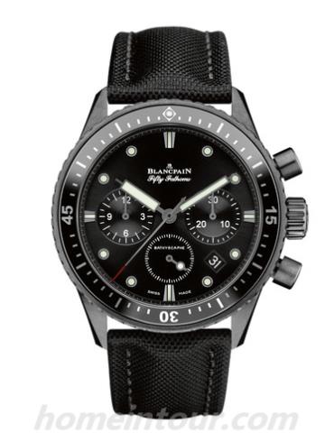 宝珀5200-0130-B52A男表五十噚系列-黑色表带/表径43mm