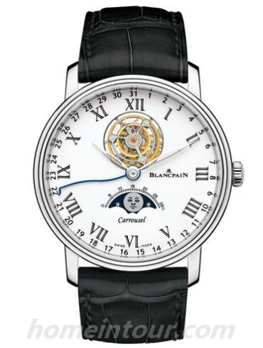 宝珀6622L-3431-55B男表Villeret系列-黑色表带/表径42mm