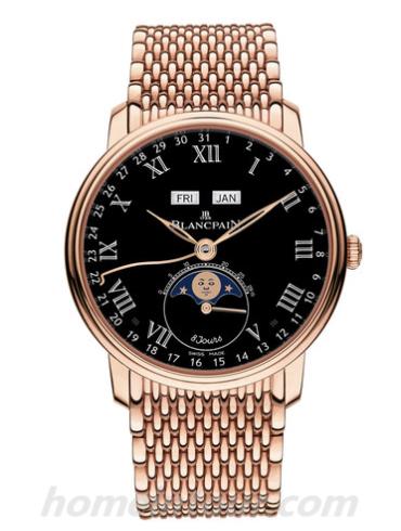 宝珀6639-3637-MMB男表Villeret系列-金色表带/表径32mm