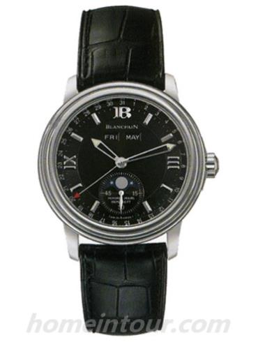 宝珀2763-1130A-53B男表Léman领袖系列-黑色表带/表径38mm