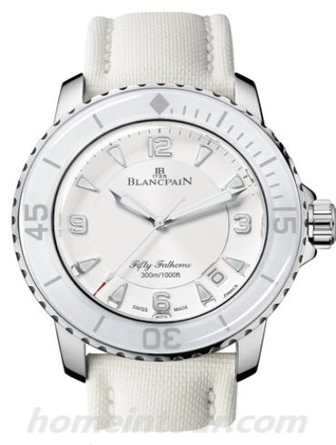 宝珀5015-1127-52A男表五十噚系列-白色表带/表径45mm