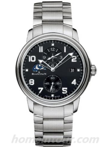 宝珀2860-1130-71男表Léman领袖系列-银色表带/表径40mm