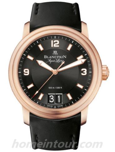 宝珀6850-3642-55B男表Villeret系列-棕色表带/表径38mm