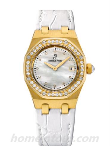 爱彼67601BA.ZZ.D012CR.03女表皇家橡树离岸型系列-白色表带/表径33mm