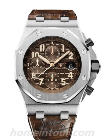 爱彼26470ST.OO.A820CR.01男表皇家橡树离岸型系列-棕色表带/表径42mm