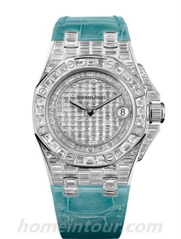 爱彼67543BC.ZZ.D314CR.01女表皇家橡树离岸型系列-蓝色表带/表径37mm