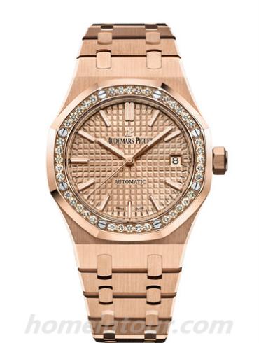 爱彼15451OR.ZZ.1256OR.03女表皇家橡树系列-玫瑰金色表带/表径37mm