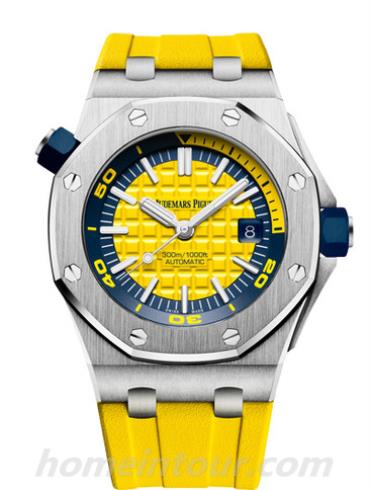 爱彼15710ST.OO.A051CA.01男表皇家橡树离岸型系列-黄色表带/表径42mm