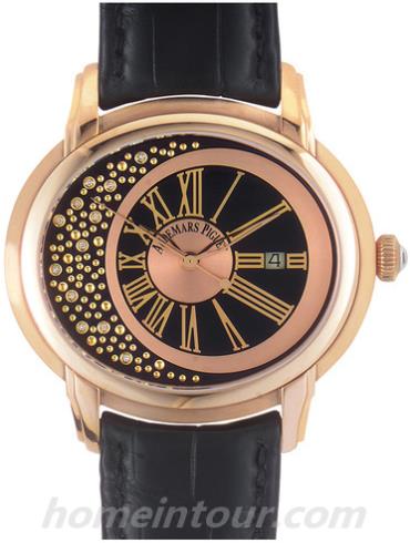 爱彼15331OR.OO.D002CR.01女表千禧系列-黑色表带/表径45x40mm