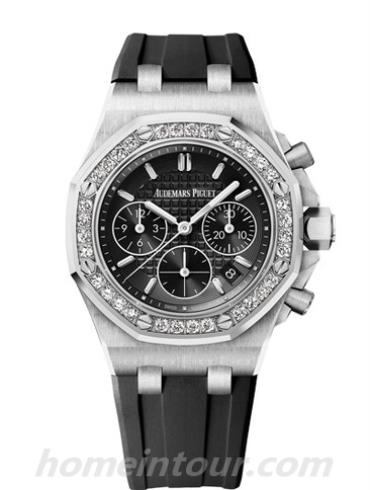 爱彼26231ST.ZZ.D002CA.01女表皇家橡树离岸型系列-黑色表带/表径37mm