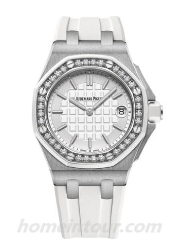 爱彼67540SK.ZZ.A010CA.01女表皇家橡树离岸型系列-白色表带/表径37mm