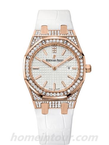 爱彼67652OR.ZZ.D011CR.01女表皇家橡树系列-白色表带/表径33mm