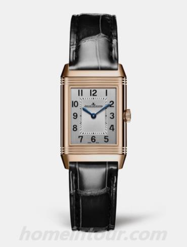 积家2662430女表Reverso翻转系列-黑色表带/表径34.2 X 21mm