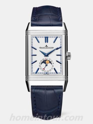 积家3958420男表Reverso翻转系列-深蓝色表带/表径49.7 X 29.9mm