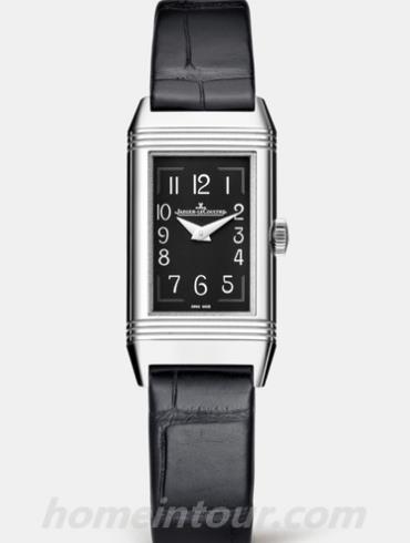 积家3258470女表Reverso翻转系列-黑色表带/表径32.5 X 16.3mm