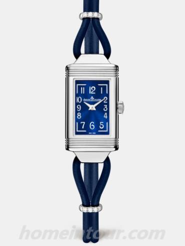 积家326858J女表Reverso翻转系列-深蓝色表带/表径33.8 X 16.3mm