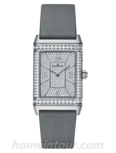 积家Q3313407女表Reverso翻转系列-灰色表带/表径40 x 24mm