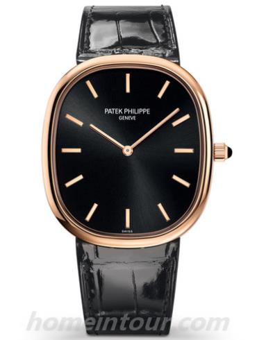 百达翡丽5738R-001男表Golden Ellipse系列-黑色表带/表径39.5x34.5mm