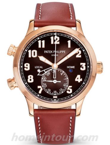 百达翡丽5524R-001男表复杂功能时计系列-棕色表带/表径42mm