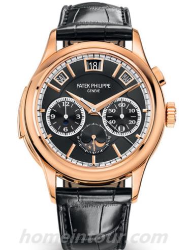 百达翡丽5208R-001男表超级复杂功能时计系列-黑色表带/表径42mm