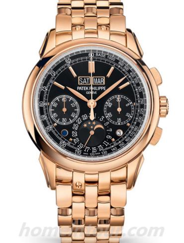 百达翡丽5270_1R-001男表超级复杂功能时计系列-金色表带/表径41mm