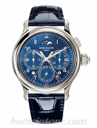百达翡丽5372P-001男表超级复杂功能时计系列-蓝色表带/表径38.3mm
