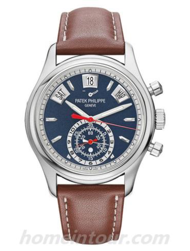 百达翡丽5960_01G-001男表复杂功能时计系列-棕色表带/表径40.5mm