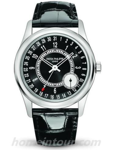 百达翡丽6006G男表Calatrava系列-黑色表带/表径39mm