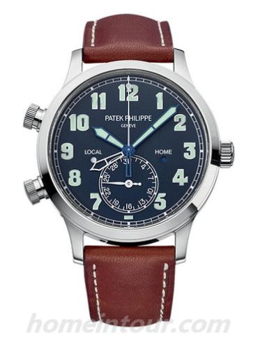 百达翡丽5524G-001男表复杂功能时计系列-棕色表带/表径42mm