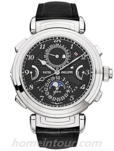 百达翡丽6300G-001男表超级复杂功能时计系列-黑色表带/表径47.4mm