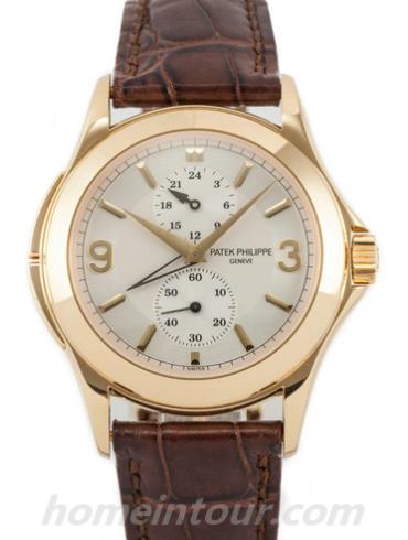 百达翡丽5134J-011男表复杂功能时计系列-棕色表带/表径37mm