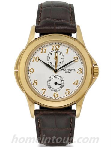 百达翡丽5134J-001男表复杂功能时计系列-棕色表带/表径37mm