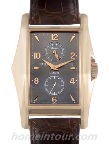 百达翡丽5100R-001男表复杂功能时计系列-棕色表带/表径29.6x51.7mm