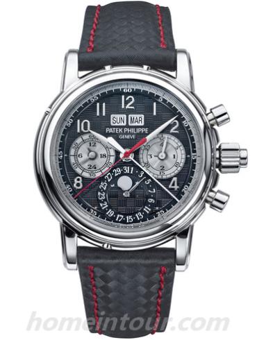 百达翡丽5004T-001男表超级复杂功能时计系列-黑色表带/表径36.7mm