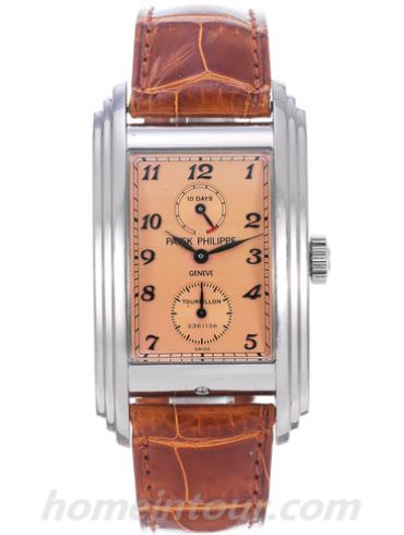 百达翡丽5101P-001男表超级复杂功能时计系列-棕色表带/表径51.7x29.6mm