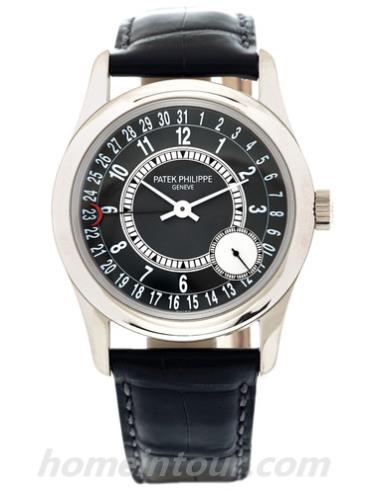 百达翡丽6000G-001男表Calatrava系列-黑色表带/表径37mm