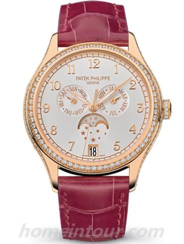 百达翡丽4947R-001女表复杂功能时计系列-玫红色表带/表径38mm