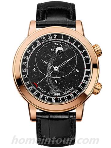 百达翡丽6102R-001男表超级复杂功能时计系列-黑色表带/表径44mm