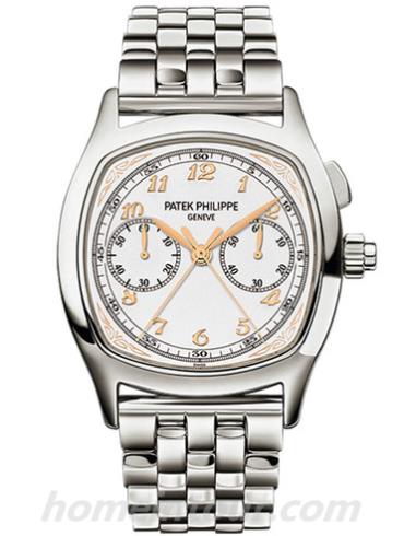 百达翡丽5950_1A-013男表超级复杂功能时计系列-银色表带/表径37 × 44.6mm