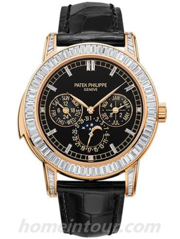 百达翡丽5073R-001男表超级复杂功能时计系列-黑色表带/表径42mm