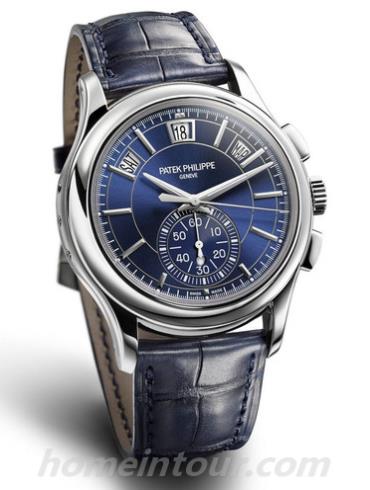 百达翡丽5905P-001男表复杂功能时计系列-蓝色表带/表径42mm