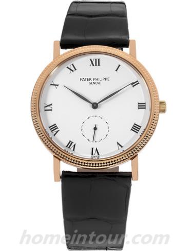 百达翡丽3919R-001男表Calatrava系列-黑色表带/表径33.5mm