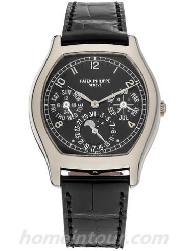 百达翡丽5040P-016男表超级复杂功能时计系列-黑色表带/表径35.6*35.25mm