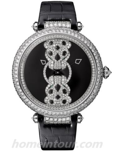 卡地亚HPI01203男表panthere猎豹系列-黑色表带/表径42mm