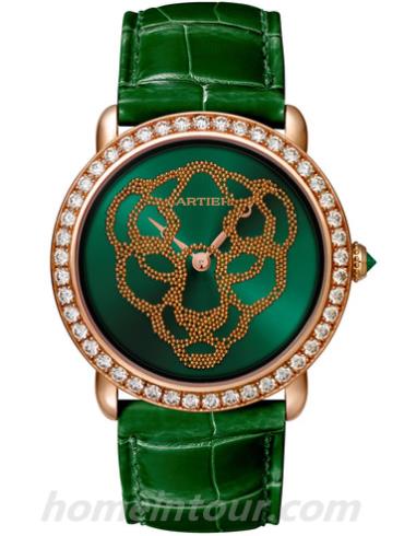 卡地亚HPI01261男表panthere猎豹系列-绿色表带/表径37mm